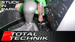 How to Move Gearstick Stuck in Park - Audi A4 B8/Audi A6 C6 and Other Audi/VW Models!