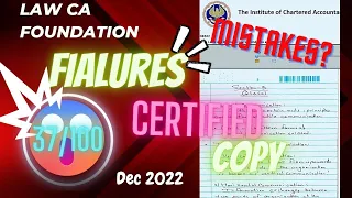 Failure's law certified copy| ca foundation law| common mistakes|Dec2022|