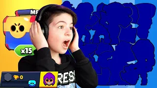 10 NEW BRAWLERS - NEW 0 TROPHY ACCOUNT! 15 MEGA BOX OPENING! - Brawl Stars