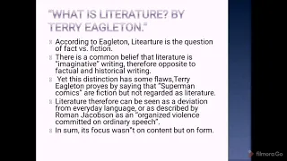What is literature by Terry EAGLETON