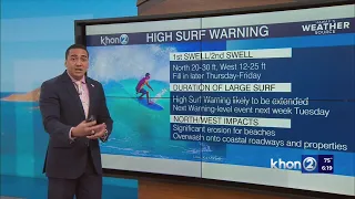 High Surf Warning in effect as the first of 2 XL swells fill in