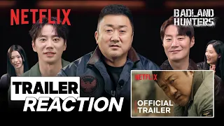 How stars react to their own movie trailer | Badland Hunters | Netflix [ENG SUB]