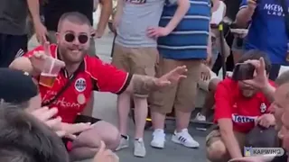 Rangers and Frankfurt Fans Partying in Seville