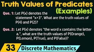 Finding The Truth Values of Predicates (Examples)
