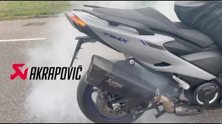 YAMAHA TMAX 560 AKRAPOVIC EXHAUST TEST | DB KILLER VS. NO DB KILER