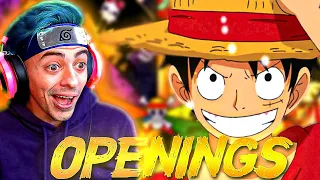 ☠️ Reacciono a TODOS los OPENINGS de ONE PIECE ☠️  (1-23)