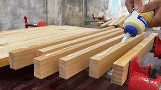 Perfect Scrap Wood Recycling Ideas For Woodworking Projects // Unique Bench From Discarded Slats