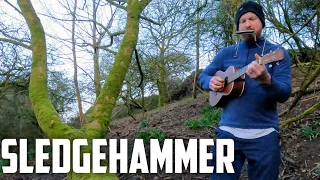 Sledgehammer Peter Gabriel on a steep hill hammock camp with a uke and blues harp... (cover)