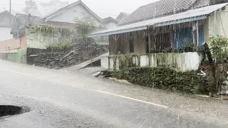 Heavy Rain and Lightning Hit Village Life | Terrifying Thunderstorms and Powerful Thunder Sounds