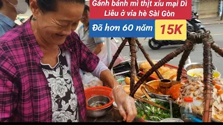 Gánh bánh mì thịt xíu mại Dì Liễu đã hơn 60 năm ở vỉa hè Sài Gòn với giá bình dân nhưng rất ngon
