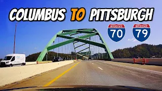 Driving from Columbus, OH  to Pittsburgh,PA , interstate 70 , I 79 , Ohio to Pennsylvania . USA