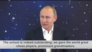 Russian President Vladimir Putin Opens The Chess Section Of The Sirius Educational Centre