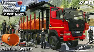 Replacing old PIPES with TATRA 8x8 HKL with CRANE | Public Work | Farming Simulator 22 | Episode 20