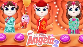 My Talking Angela 2 Lunar New Year update All Outfits Chinese Talent Show & Stickers Albums Complete