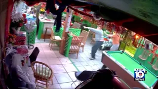 Owners of family business confront burglar inside restaurant in middle of night