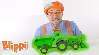 Blippi Plays With Toy Tractor | Blippi | Learn about Machines and Colors | Funny Videos & Songs