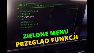 UKRYTE ZIELONE MENU MMI MIB2 AUDI A6 C7 A7 - PRZEGLĄD FUNKCJI (Green Menu VCDS)