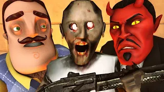 Granny Vs Hello Neighbor 2 (Español Vecino La Abuela 2 Terror Parodia Animada 3D)