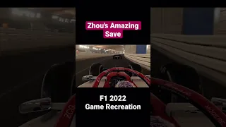 Zhou's Amazing Save in Monaco | 2022 Game Recreation Monaco Grand Prix #shorts #f1