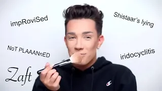 james charles lying while singing his makeup routine