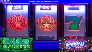 BOOM! CASH MACHINE + PINBALL + 4 REEL TRIPLE STARS SLOT PLAY! CASINO SLOTS!