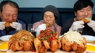 마늘통닭에 파닭, 고추통닭까지 인기치킨 3종류를 한번에! (3 flavors of chicken) 요리&먹방!! - Mukbang eating show