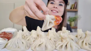 МУКБАНГ • 1 кг Хинкалей • хинкали с телятиной khinkali eating асмр (ASMR MUKBANG) пельмени dumpling