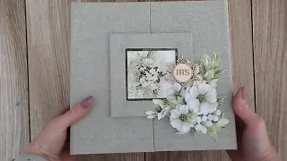 Album na Pierwszą Komunię Świętą dla dziewczynki - Greenery invitation Craft O'clock