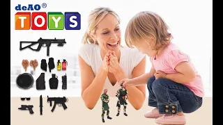 deAO 2 IN 1 Military Special Forces Army Toy Soldiers Action Figures Play Set for Kids Gift -AM6