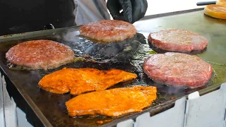 Big and Juicy Burgers of London. Royal Victoria Docks Street Food Market