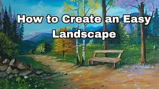 Easy Landscape Painting Tutorial for Beginners 🎨 #jesmine #joony art #farjanadrawingacedmy