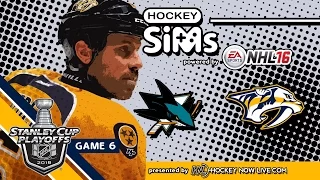 Sharks vs Predators: Game 6 (NHL 16 Hockey Sims)