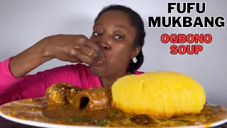 Asmr Fufu mukbang with ogbono Soup and assorted meat | Asmr African eating show | Eating Challenge