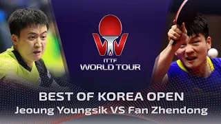 FULL MATCH - Jeoung Youngsik vs Fan Zhendong (2019) | BEST of Korea Open