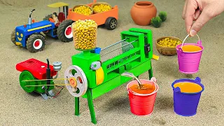 diy tractor mini petrol pump science project | diy tractor | flour mill 04 || DongAnh mini