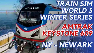 TSW3 Winter Series ❄️: Amtrak Keystone 609 [NY Penn to Newark Penn] - ACS-64 No. 607