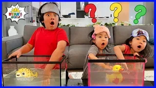 What's In the Box Challenge Underwater Edition with Ryan!!!!