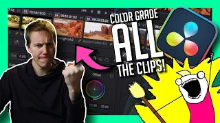 How to Color Grade MULTIPLE Clips in DaVinci Resolve - Guide to Groups, Local, and Remote Grades!