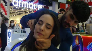 asmr female physiotherapy chair massage & pelin and hasan back,arm,head,elbow,neck,sleep massage