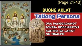 Tatlong Persona, kontra sa lahat ng tigalpo, kontra discomunyon, ora panggagamot (Page 21-40)