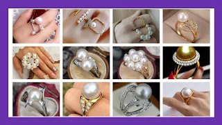 LATEST PEARL RINGS /DESIGNS/ PEARL WITH GOLD /  WITH DIAMOND/WITH RHINESTONES /100+DESIGNS