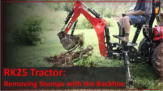TNT Try New Things - 57:   Digging up stumps with the RK25 Tractor from Rural King