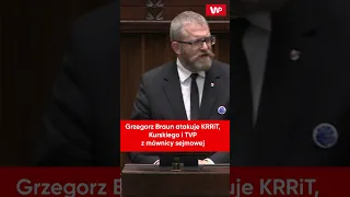 Grzegorz Braun atakuje KRRiT, Kurskiego i TVP z mównicy sejmowej #shorts