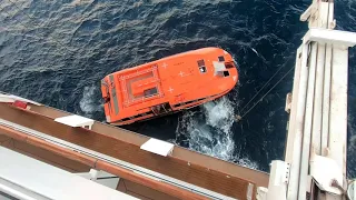 Launching A Life Boat From A Cruise Ship