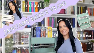 january reset vlog 📖🏹 book unhaul, january tbr, & setting up my tbr cart