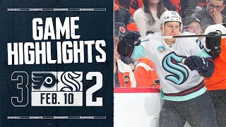 Seattle Kraken at Philadelphia Flyers | 2/10 Game Highlights