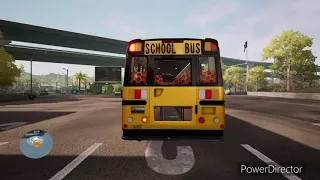 Bus simulator 21 school bus Thomas Saf-T-Liner C2 driving around the city free roam sandbox mode