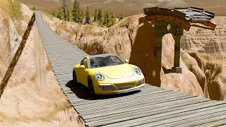 Mobil vs Suspension Bridge #9 - BeamNG Drive