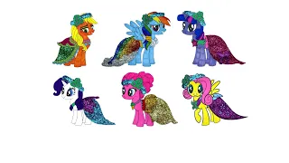 My little pony in bridesmaid dress Fluttershy Rarity Rainbow Dash Twilight Sparkle Applejack Pinkie