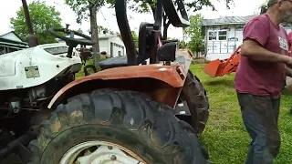 April 25, 2024 Loading a non running tractor onto our tilt top trailer